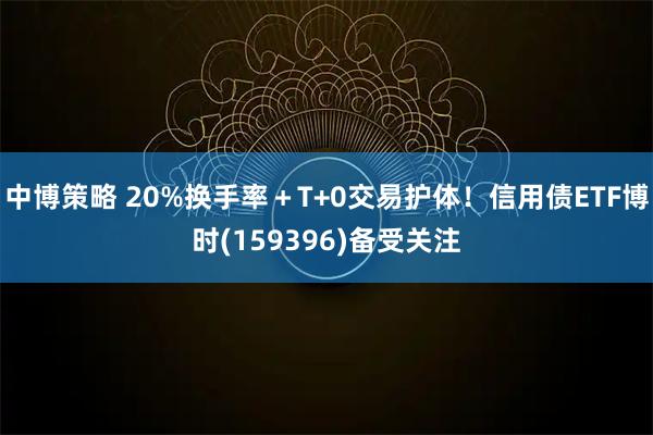 中博策略 20%换手率＋T+0交易护体！信用债ETF博时(159396)备受关注